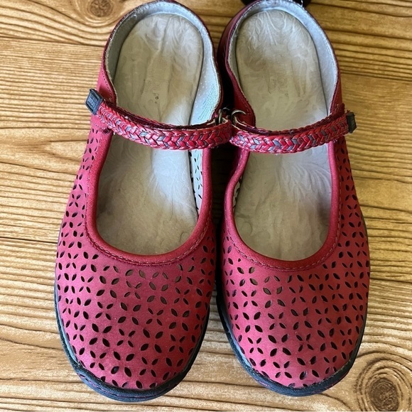 JAMBU Bailey Red Mule Nubuck Leather Vegan Uppers Slides Size 6.5 - Picture 6 of 12